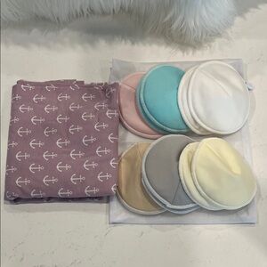 NWOT Breastfeeding Cover & Colorful Reusable Nursing Pads Set - One Size